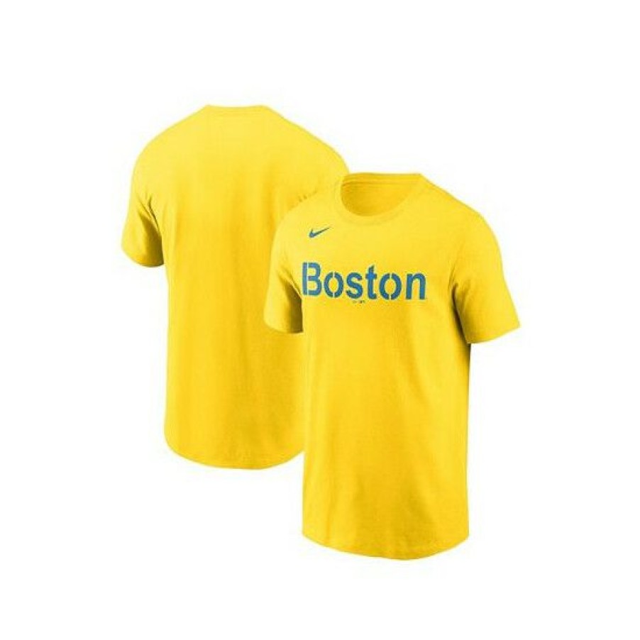 T-Shirt * | Wholesale Nike Men'S Boston Red Sox 2021 City Connect Wordmark T-Shirt Gold