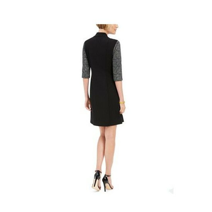 Women * | Promo Connected Petite Faux-Jacket Dress Black