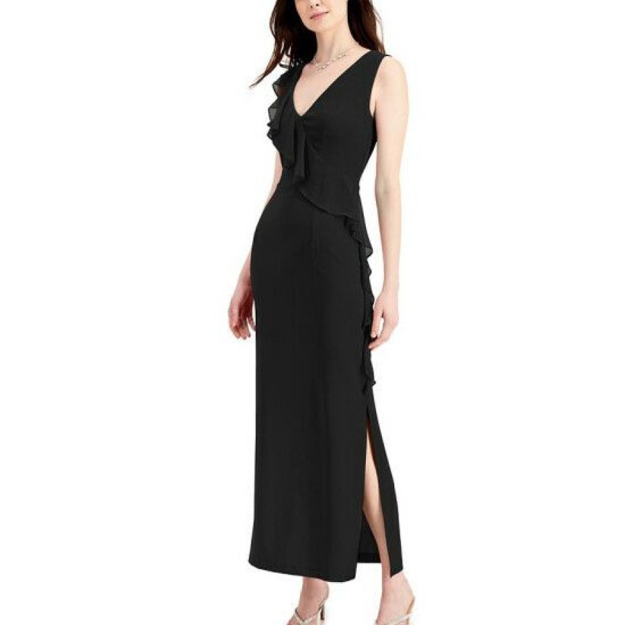 Women * | Brand New Connected Cascading Ruffle Maxi Dress