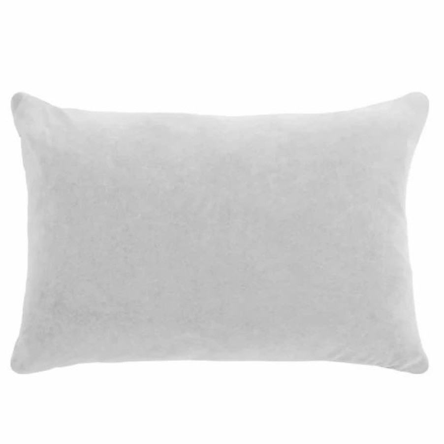 Bed & Bath * | Best Pirce French Connection Liam Velvet 16 X 24 Decorative Throw Pillows Light Grey