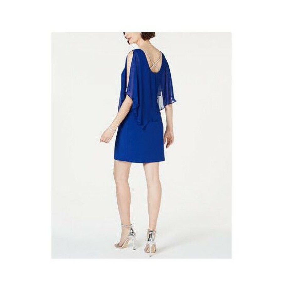 Women * | New Msk Rhinestone-Trim Chiffon Popover Dress