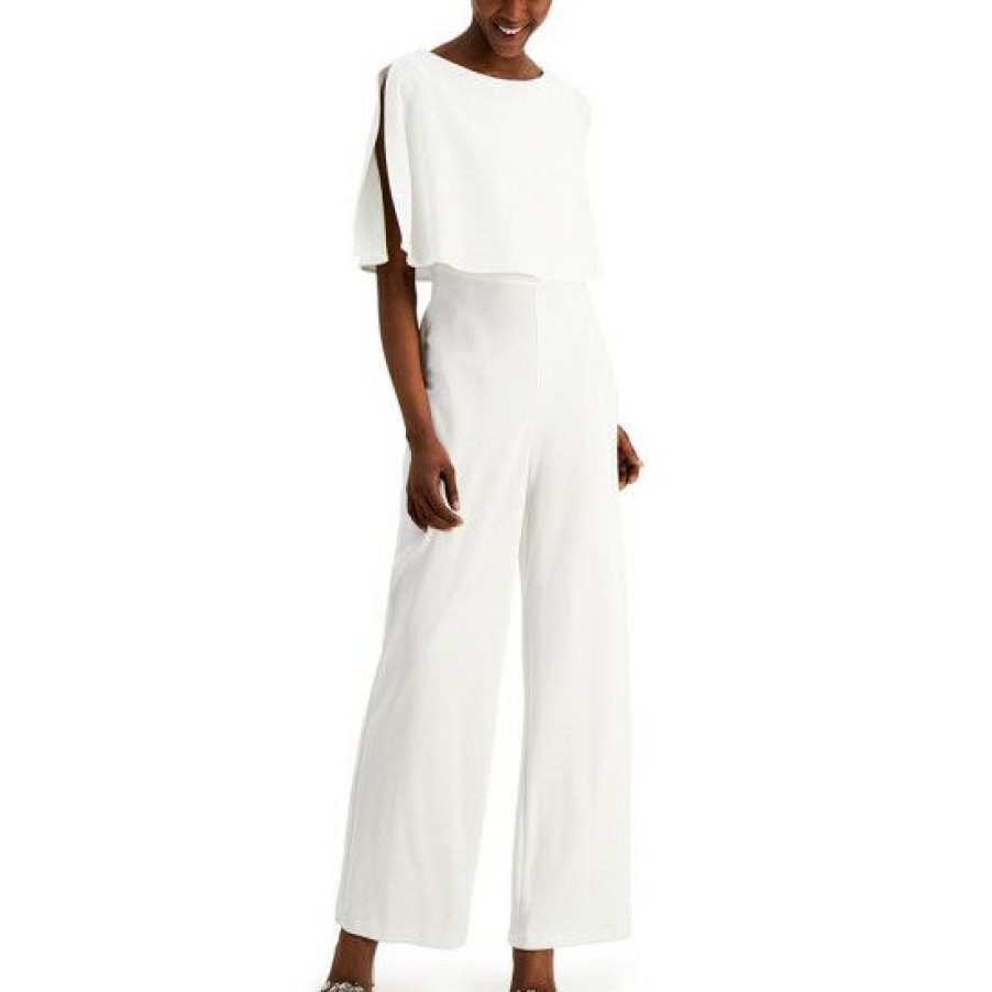 Women * | Wholesale Connected Petite Popover Jumpsuit Ivory