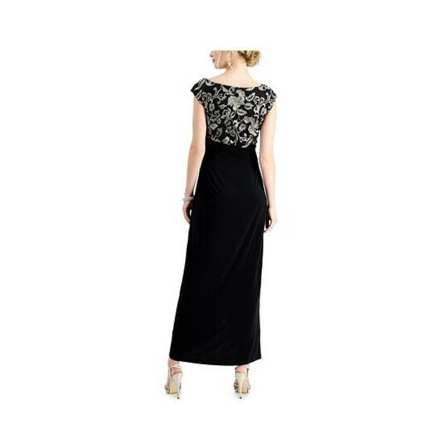 Women * | Outlet Connected Embroidered Cap-Sleeve Gown