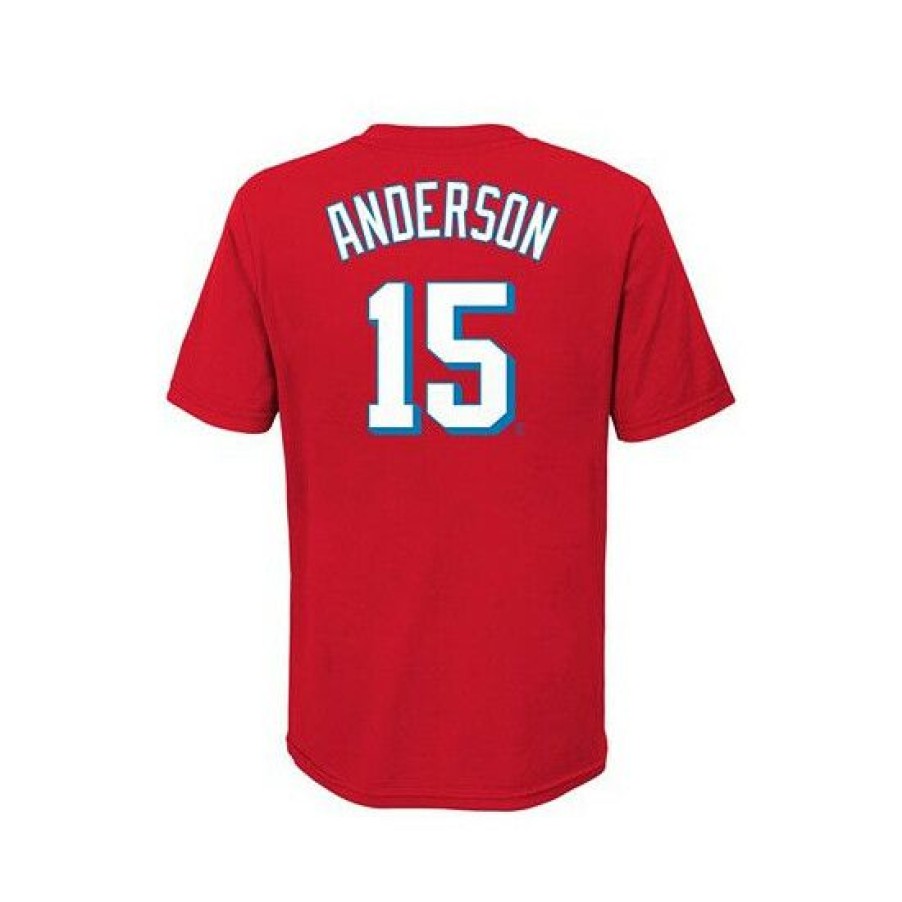 T-Shirt * | Budget Nike Youth Big Boys Brian Anderson Miami Marlins 2021 City Connect Name Number T-Shirt Red