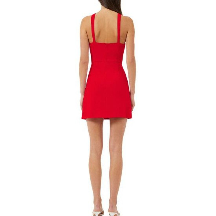 Women * | Flash Sale French Connection Whisper Halter Dress Royal Scarlet