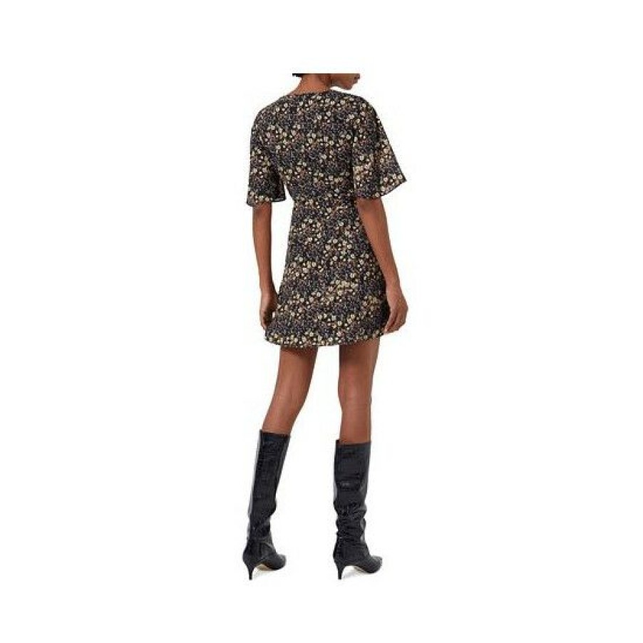 Women * | Budget French Connection Women'S Hallie Verona Floral-Print Cutout Mini Dress Black Multi