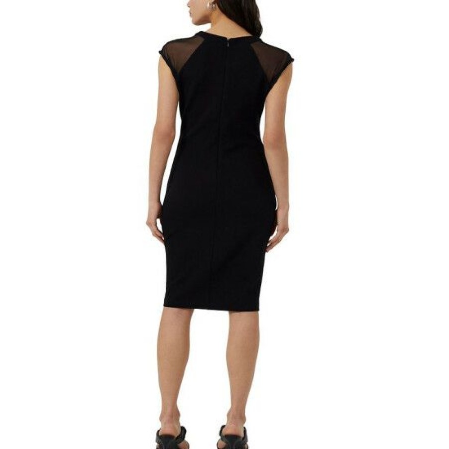 Women * | Best Deal French Connection Women'S Viven Paneled Jersey Dress Black