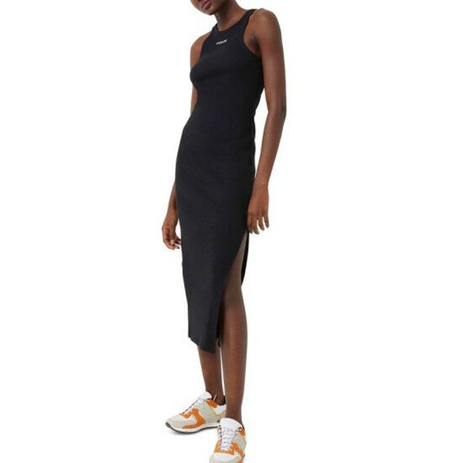 Women * | Wholesale Fcuk Women'S Cotton Ribbed Racerback Dress Black