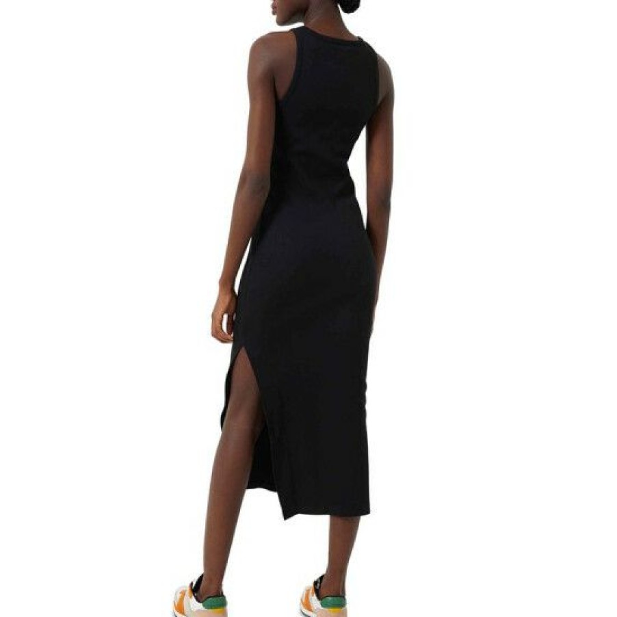 Women * | Wholesale Fcuk Women'S Cotton Ribbed Racerback Dress Black