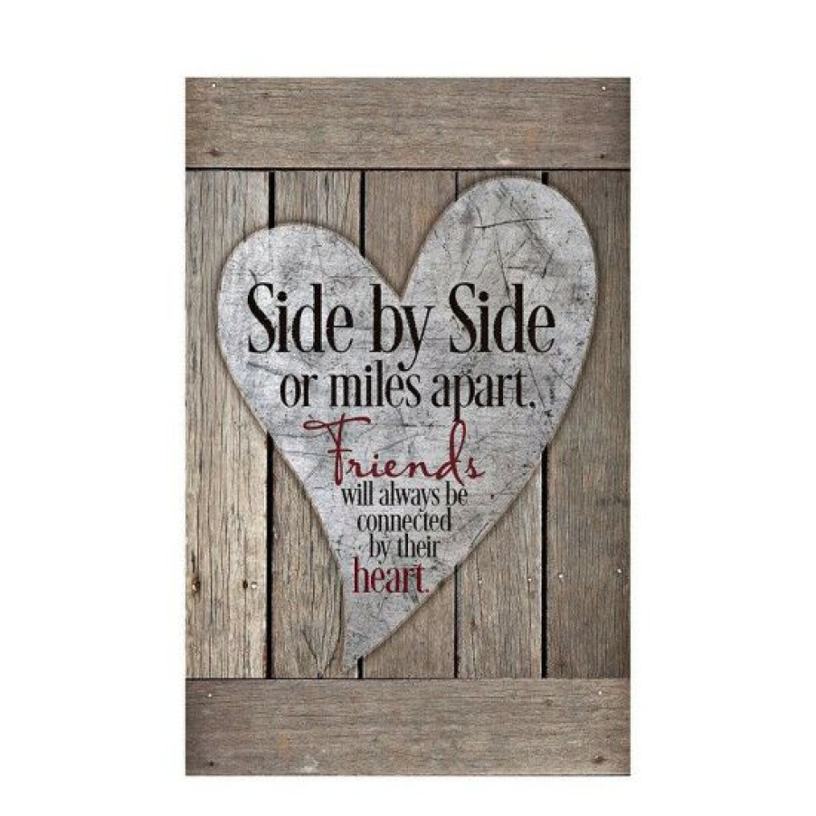 Home Decor * | Brand New Dexsa Side By Side Or Miles Apart, Friends Will Always Be Connected By Their Heart New Horizons Wood Plaque, 6 X 9 No Color