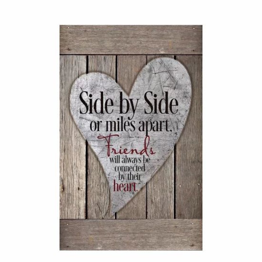 Home Decor * | Brand New Dexsa Side By Side Or Miles Apart, Friends Will Always Be Connected By Their Heart New Horizons Wood Plaque, 6 X 9 No Color