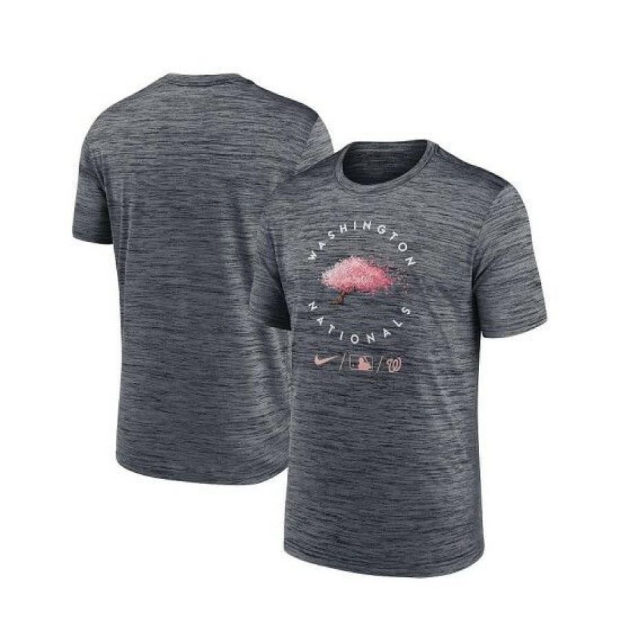 T-Shirt * | Outlet Nike Men'S Washington Nationals 2022 City Connect Authentic Collection Velocity Practice Performance T-Shirt Gray