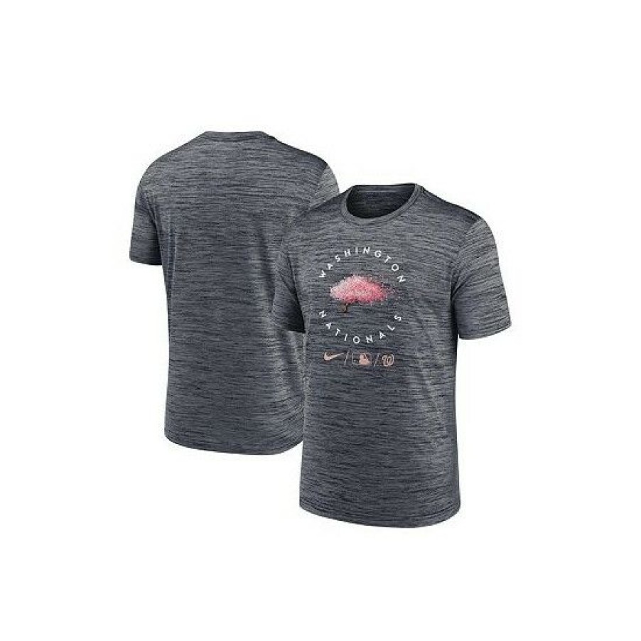 T-Shirt * | Outlet Nike Men'S Washington Nationals 2022 City Connect Authentic Collection Velocity Practice Performance T-Shirt Gray