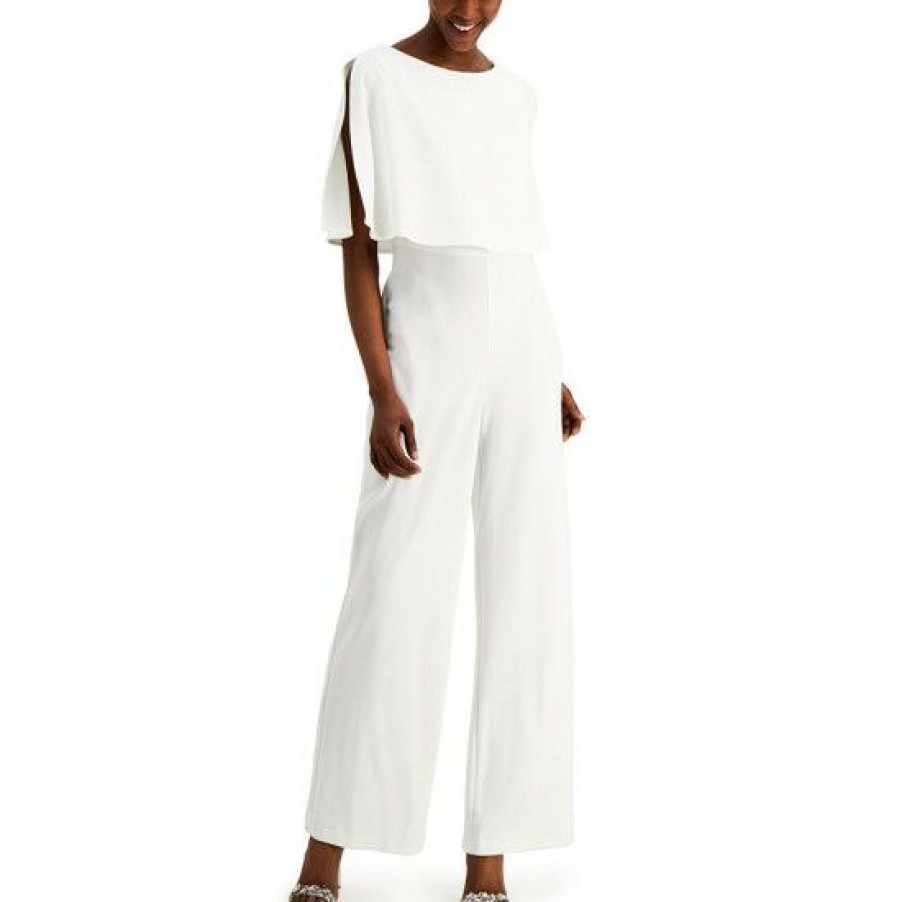 Women * | Best Sale Connected Overlay Jumpsuit Ivory