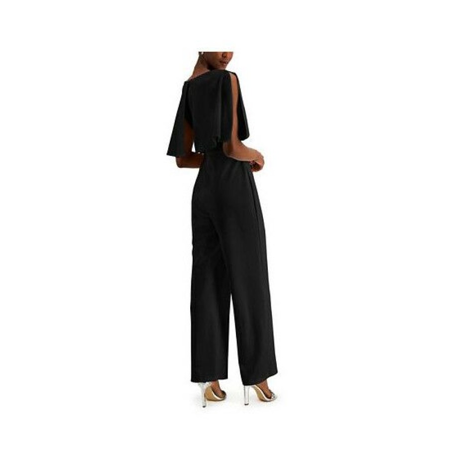 Women * | Coupon Connected Petite Popover Jumpsuit Black