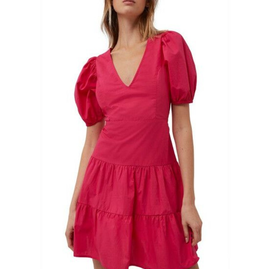 Women * | Outlet French Connection Women'S Birch Puff-Sleeve Dress Wild Rosa