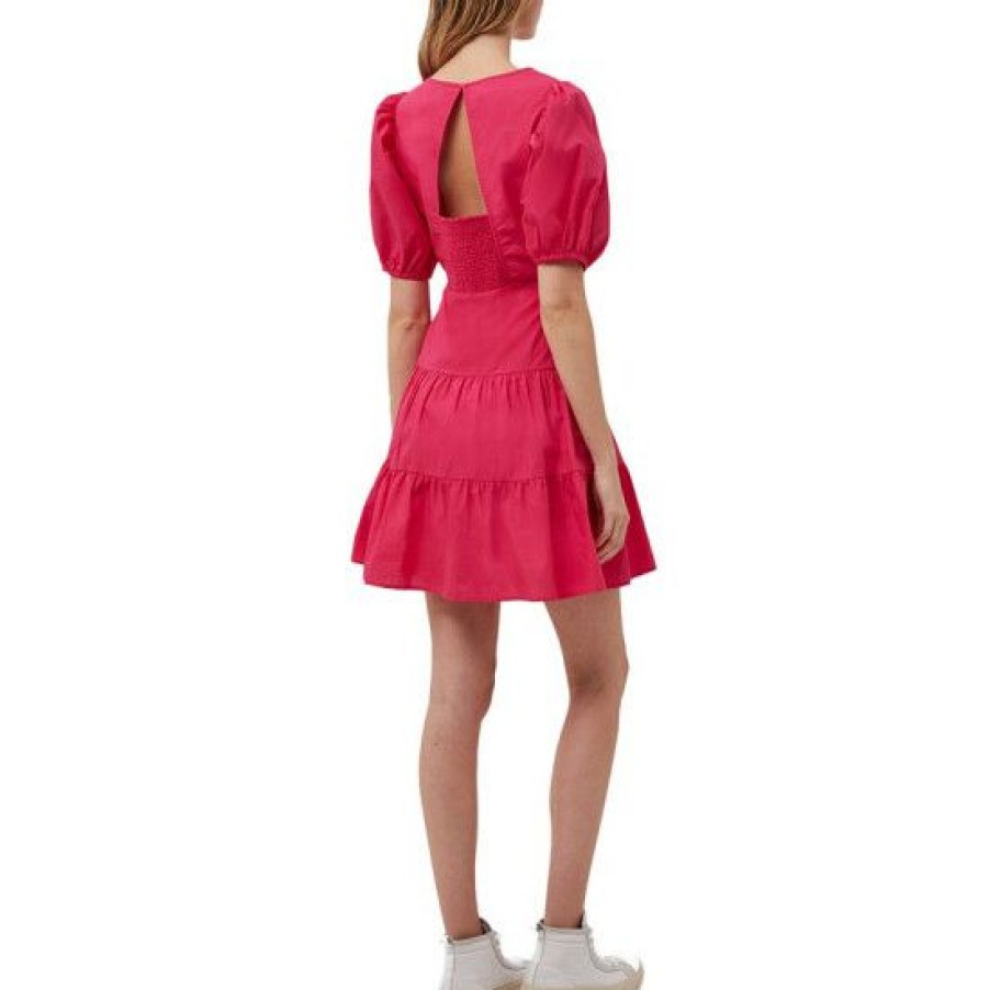 Women * | Outlet French Connection Women'S Birch Puff-Sleeve Dress Wild Rosa