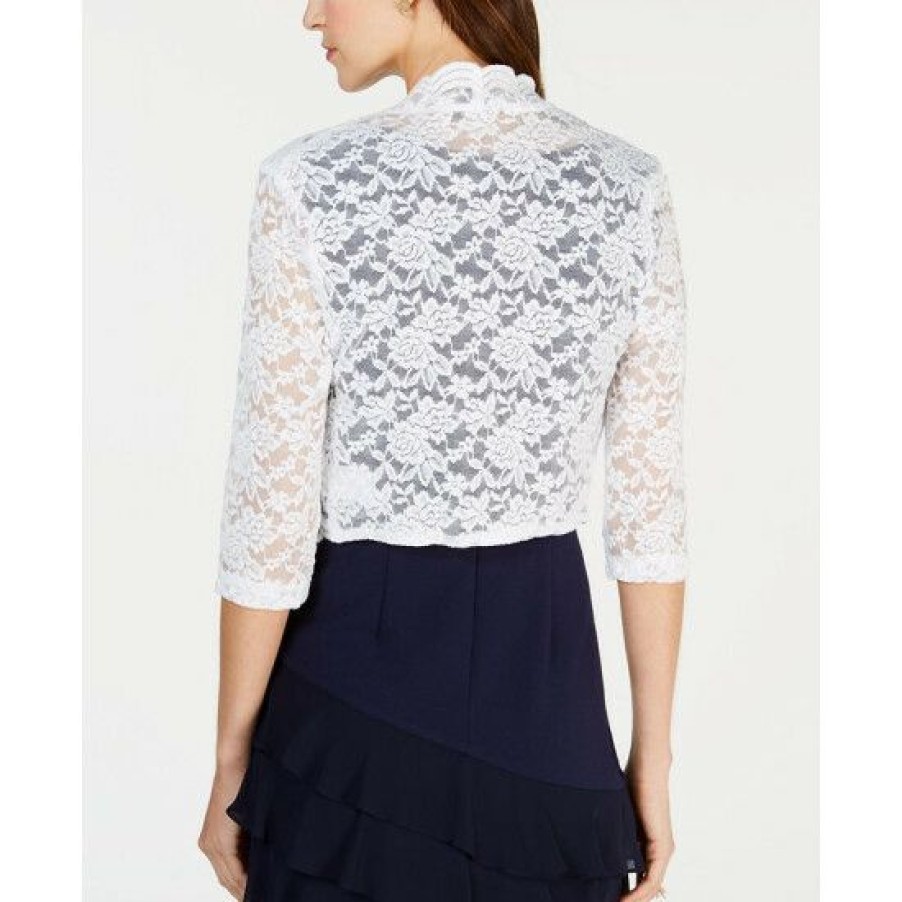 Women * | Best Deal Connected Scalloped Lace Shrug