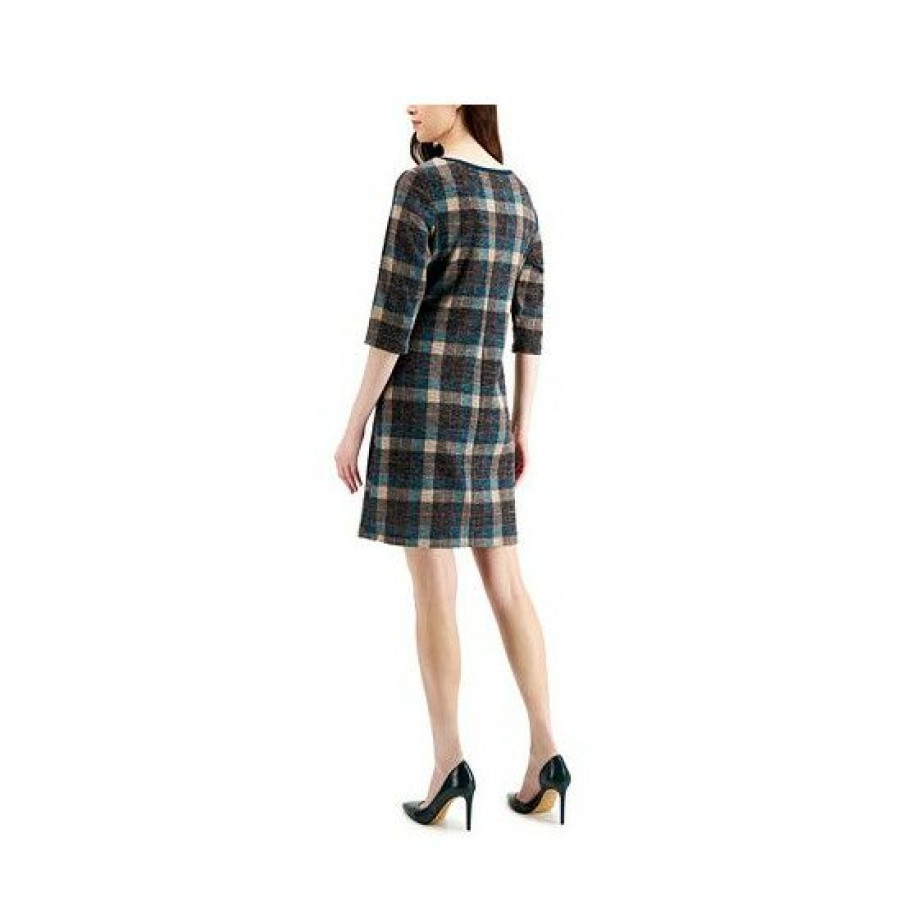 Women * | Cheapest Connected Plaid Sheath Dress