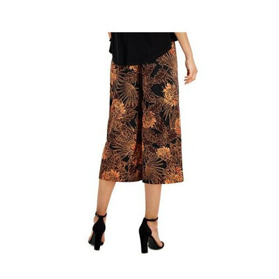 Women * | Coupon Connected Women'S Contrast Printed Cropped Jumpsuit Copper