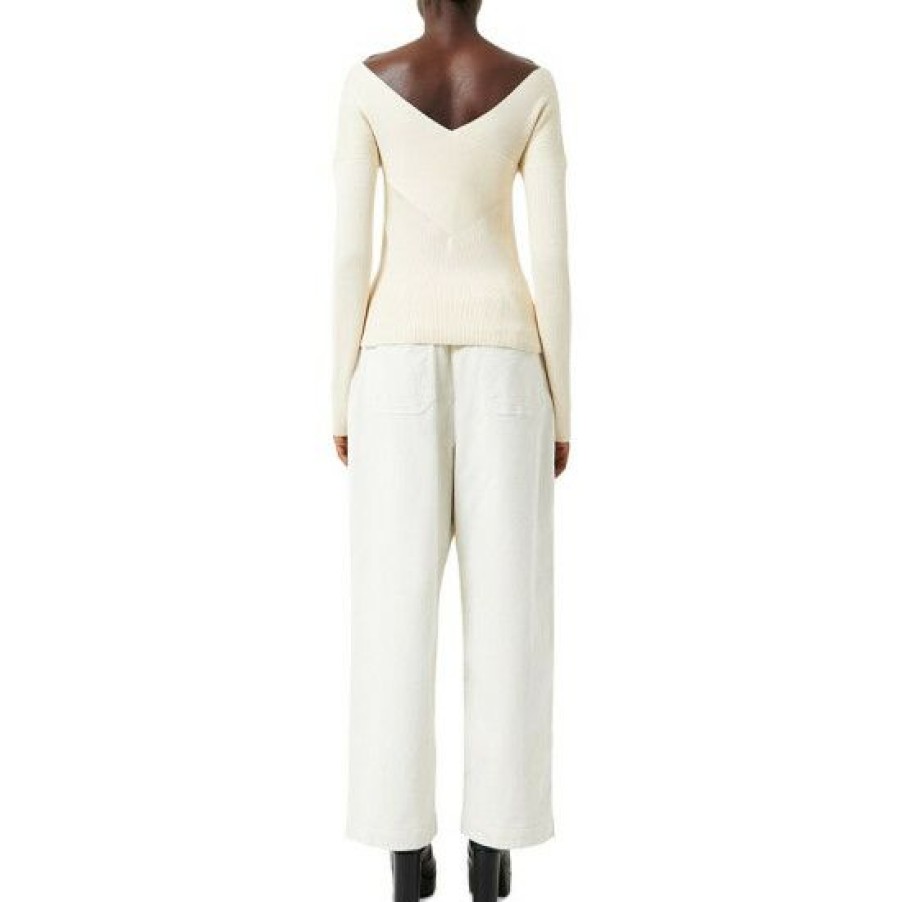 Women * | Outlet French Connection Women'S Lydia Rib-Knit Sweater Classic Cream